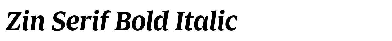 Zin Serif Bold Italic